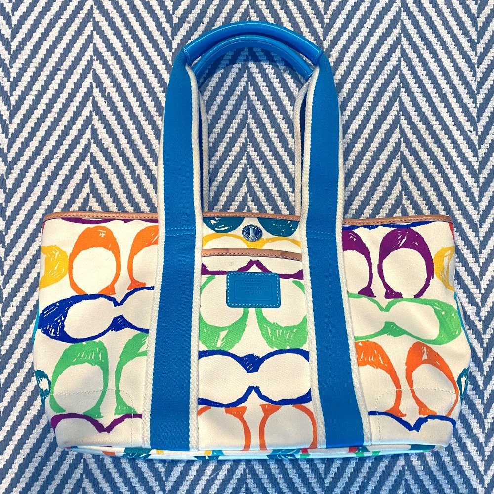 Authentic COACH Purse | Rainbow & Turquoise